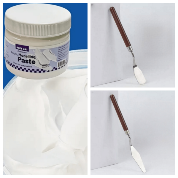1pc 3.38 Oz Acrylic Texture Modeling Paste With 2 Palette Knives - For Sculpting, Layering, Shaping On Wood, Canvas, To Create 3D Surfaces, Suitable For DIY Handicrafts, Art Projects, Can Be Mixed With Acrylic Paints, Fast Drying And Crack-Resistant, Painting Supplies Texture Paste, Modeling Paste,Back To School,School Supplies