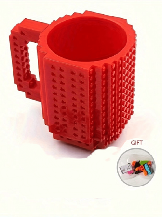 Tazza da 335 gr di blocchi da costruzione, tazza da caffè in plastica ABS creativa a forma di blocco da costruzione, tazza da costruzione, tazza novità interessante, regalo di Natale, regalo perfetto per le vacanze, regalo di compleanno