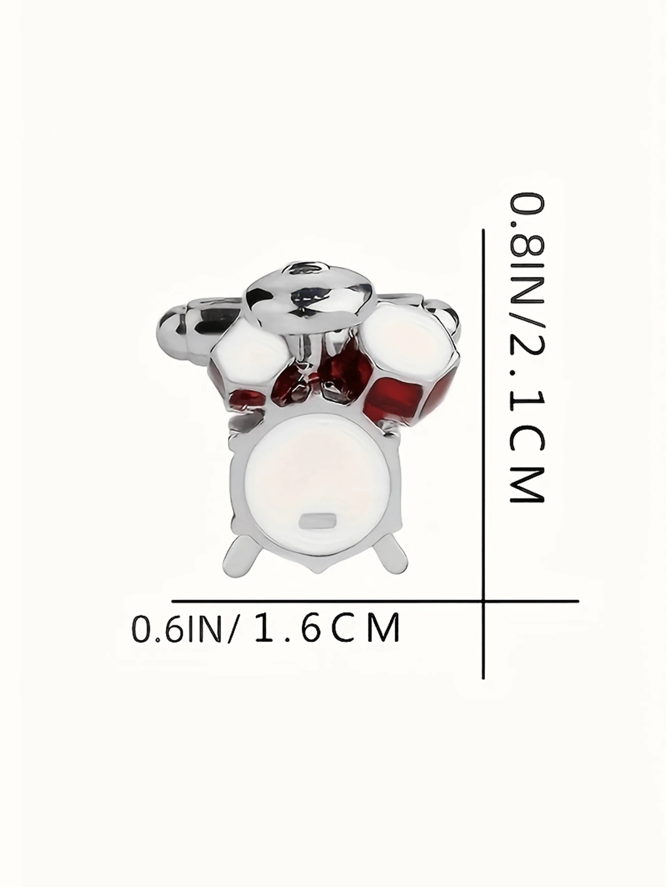 1 对独特的男士鼓形袖扣 - 时尚合金配饰、礼物创意、鼓形装饰 - 彩色 - 查看 1