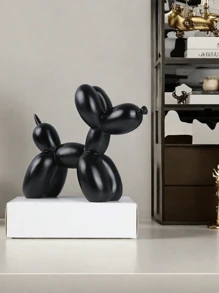 1 pieza Escultura de resina de un perro globo pequeño estilo nórdico, decoración de interiores para el hogar, ornamento de animales pequeños artesanía de resina creativa