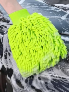 珊瑚绒洗车手套、汽车除尘器、雨刷器、汽车清洁配件 - 隨機顏色 - 查看 5