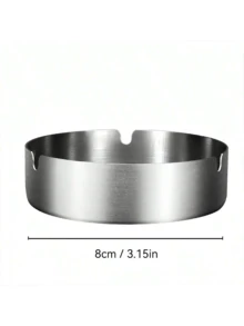 Stainless Steel Round Ashtray - 3.15/3.93/4.72 Inch Round (Silver/Gold), Portable - Suitable For Home, Hotel, Restaurant, Indoor, Outdoor