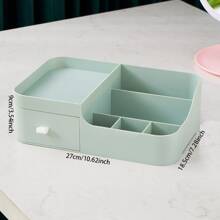 Stackable Makeup Organizer - 2-In-1 Storage Box For Vanity & Desk (With Drawer For Brushes/Jewelry/Lipsticks), School Supplies, Back To School
