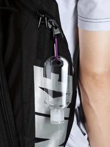 Bottiglia da viaggio antifuga con portachiavi - contenitore portatile ricaricabile, disponibile in più colori (blu, bianco, trasparente) per liquidi per il lavaggio delle mani e articoli da toilette (blu, bianco, trasparente), bottiglia da viaggio per articoli da toeletta, contenitore per liquidi ricaricabile a prova di perdite per articoli di toeletta, cosmetici - (colore del moschettone casuale)