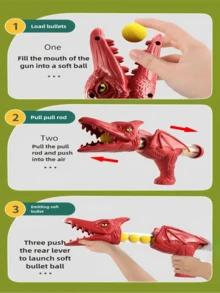 Electronic Dinosaur Shooting Game Toy - Electronic Scoring, Self-Propelled Dinosaur, Sound Effects & Water Spray When Hit, Pneumatic Soft Bullet Gun, Dinosaur Model. Suitable For Children Aged 6-12, Fun Competition Game, Suitable For Park, Indoor And Outdoor, Parent-Child Interactive Toy. Perfect Christmas Gift, Suitable For Boys And Girls (Gun Color: Red Or Blue, Random Delivery). - Multicolor - View 10