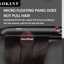 SOKANY Céramique multifonctionnelle SOKANY, Fer à lisser. Utilisation double pour cheveux bouclés et raides, mouillés et secs, contrôle de la température à 4 vitesses, réglage de la température de 265 à 750 degrés, affichage LED, panneau de glaçage en céramique 3D flottant, température constante et anti-brûlure. Le système PTC chauffe en 10 secondes et fait tourner la queue à 360 degrés. Convient pour les maisons et les salons de coiffure.