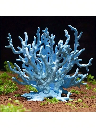 1件人造水族箱珊瑚装饰品，桌面摆件，水下主题中心装饰品，逼真的海洋植物模型，适合派对和客厅装饰
