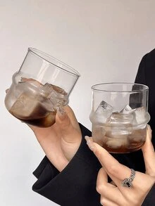 1 件 250 毫升创意形状杯，透明玻璃杯，水杯，咖啡杯，果汁杯，抹茶杯，拿铁冰饮料杯，独特设计饮具，时尚饮水杯，非常适合夏季、家庭办公室下午茶，是饮料爱好者的理想礼物 - 彩色 - 查看 6