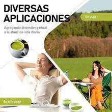 Juego de Batidor de Matcha – Set de 6 Piezas con Tazón, Batidor de Bambú, Soporte, Cuchara, Tamiz de Acero Inoxidable y Cucharilla Medidora - Azul Cadete - Ver 7