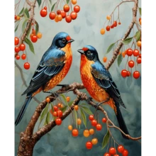1pc/3PCS RUOPOTY Diamond Painting Two Birds Full Drills Embroidery Animal Handicraft Diy Kits Home Decoration Frameless Animals Frame Animals