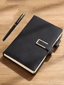 1 Stück neutraler Kugelschreiber + A5 Notizbuch mit Gummiband, hochwertiges Merkbuch, dickes Geschäftsnotizbuch Schulmaterial, Schulanfang