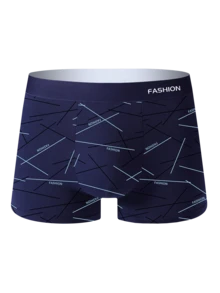 8 件/包男士奢华黑金印花腰部三角裤，线条印花系列，透气舒适平角裤，弹力运动短裤，休闲耐用内衣，适合日常穿着 - 彩色 - 查看 7