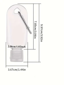 Bottiglia da viaggio antifuga con portachiavi - contenitore portatile ricaricabile, disponibile in più colori (blu, bianco, trasparente) per liquidi per il lavaggio delle mani e articoli da toilette (blu, bianco, trasparente), bottiglia da viaggio per articoli da toeletta, contenitore per liquidi ricaricabile a prova di perdite per articoli di toeletta, cosmetici - (colore del moschettone casuale)