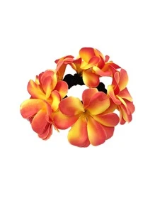 Elegant Bohemian Style Garden Headband, Flower Hoop Scrunchies, Girls' Bun Hairbands, Stretchy Headbands, Colorful Floral Hair Bands, Fashionable Girls' Hair Accessories Gift Set