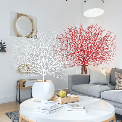 Ramas de coral artificiales de doble capa, decoración moderna y sencilla para el hogar, ramas falsas de plástico, decoración de arte para el hogar, ramas muertas de coral