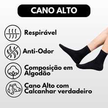 Kit 18 Pairs Of Black High-Top Socks For Men And Women, Unisex - Black - View 2