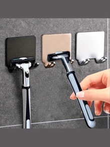 6-Piece Punch-Free Razor Holder, Adhesive Metal Hooks, Accessories Organizer, Modern Wall-Mounted Design, Easy To Install, Smooth Metal Surface, Durable, Not Easy To Rust, Reusable, Suitable For Kitchen, Bathroom.