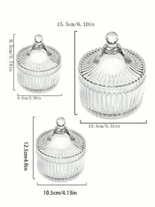 Cirelle 1 Stück Glas Vorratsglas mit Deckel, kristallener Glasschale mit Deckel, Schmuckbehälter Rack, Kerzenhalter, Geschenk, Hochzeit und Geburtstags Tischdekoration, Küche, Weihnachtsgeschenk - Verschiedenfarbig - Übersicht 4