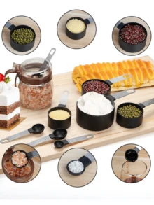 8 件套量杯和量勺套装，可堆叠量杯和量勺，带不锈钢手柄的嵌套量杯，用于烹饪和烘焙的厨房小工具 - 彩色 - 查看 12