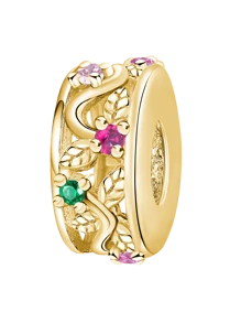 1Pc Fashionable Pink Green Red Blue Love Zirconia Round Beads Charms Fit For Women Bracelets Bangles DIY Jewelry Making And Daily Outfit Matching Jewelry Decoration For Girls