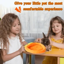 ITANDME Kaninchenbett, Meerschweinchenbett, Meerschweinchenmatte, karrottenförmiges Kaninchenbett, geeignet für Kleintiere, warm & kuschelig, passend für Meerschweinchen, Streifenhörnchen, Eichhörnchen, Igel und andere Kleintiere