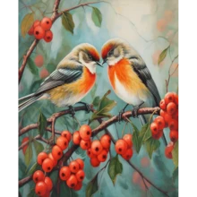 1pc/3PCS RUOPOTY Diamond Painting Two Birds Full Drills Embroidery Animal Handicraft Diy Kits Home Decoration Frameless Animals Frame Animals