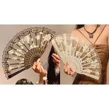 1pc Exquisite Gold Rose Lace Fan, Elegant And Beautiful Lace Material, Cool Fan Accompanies Your Daily Travel, Gatherings And Parties, Suitable For Photography And Dancing, A Must-Have Decorative Item For Fashionable Women's Charm! Vintage Black Lace Folding Fan JK Lolita Cheongsam Fan Antique Style Photo Props Lace Lace Women Folding Summer Wedding Gifts Dance High End Props Folding Fan Fan Hand Fanfolding Fan - Golden Rose Lace Fan - View 15