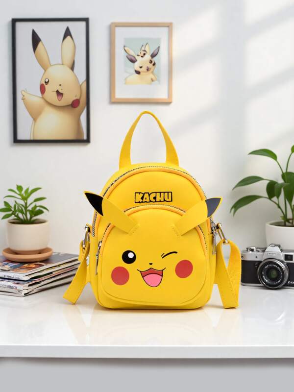 pokemon 1pc Pokemon Pikachu Cute Children's Backpack/Crossbody Bag, Fashionable Casual Accessory Suitable For Any Occasion, Storage Bag, Schoolbag, Gift