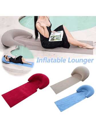 1Pc Inflatable Headrest, Beach Mat, Outdoor Mat, Non-Stick Sand, Outdoor Camping And Picnic Mat, Home Single Sleeping Mat, Easy To Fold, Convenient To Carry Around, Moisture-Proof Mat, Sunbathing Mat