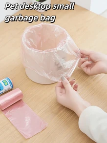1pc Small Garbage Bag,Pet Small Garbage Bag Desktop Small Garbage Bag Small Cat Garbage Bag Office Home Car Thickened Disposable Mini Plastic Bag 30 Pieces Per Circle