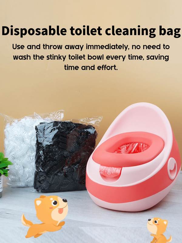Children's Disposable Toilet Bags, Baby Toilet Cleaning Bags, Thick Elastic Plastic Trash Bags For Potty Chair (Stretchable Up To 48cm), Quick 3-Second Cleaning, Hands-Free Convenience, Disposable Use, No More Smelly Potty Cleaning