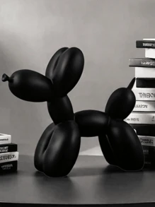 1 pieza Escultura de resina de un perro globo pequeño estilo nórdico, decoración de interiores para el hogar, ornamento de animales pequeños artesanía de resina creativa