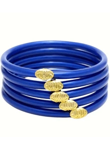5 buc/set brățară yoga cu închidere tip floare de lotus aurie, straturi multiple de culoare dopamină, brățări colorate din PVC pentru purtare zilnică
