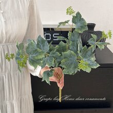 1/2/3pcs 49cm Artificial Plant, Fake Leaf With Maple Leaf, For Wall,Living Room And Bedroom,Wedding,Party Decor,Desk Stuffing.Home,Desk Decor,Kitchen,Wedding,Table,Centerpieces,Office,Garden,Outdoor,House,Patio Decor,Spring, Summer, Autumn And Winter Decoration,Fall Decor,Autumn