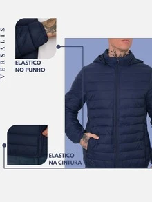 Men's Gominho Jacket Coat Blouse Intense Cold Motorcycle Nylon Bobojaco - Navy Blue - View 6