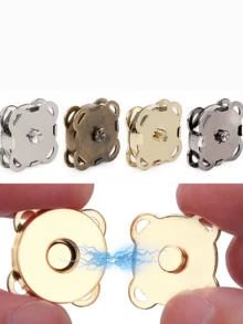 Handgenähter Magnetverschluss mit Pflaumenblüten-Motiv, Magnetverschluss für Tasche/Mantel/Geldbörse zum Selbermachen, unsichtbarer Druckknopf, Magnetdruckknopf, unsichtbarer Metallknopf zum Nähen, Verschlussclip, geeignet für Geldbörsen, Taschen, Kleidung, Basteleien, DIY-Accessoires