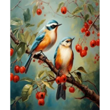 1pc/3PCS RUOPOTY Diamond Painting Two Birds Full Drills Embroidery Animal Handicraft Diy Kits Home Decoration Frameless Animals Frame Animals