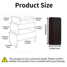 3 Pcs Acrylic Risers For Display, Acrylic Display Riser, Clear Display Stands For Shelf Dessert Cupcake Candy Food Tabletop Collectibles Product Bar Action Figure Jewelry Showcase - Clear - View 8