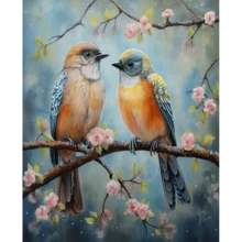 1pc/3PCS RUOPOTY Diamond Painting Two Birds Full Drills Embroidery Animal Handicraft Diy Kits Home Decoration Frameless Animals Frame Animals
