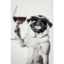 1PC Funny Dog Drinking Beer Wine Wall Art Terrier Samoyed Alcohol Humor Poster Dog Lover Decor For Kitchen Home Optional Frame - Multicolor - View 41
