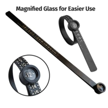 1/2件装戒指测量套装，美国尺寸，手指尺寸调节器，标准软质戒指尺寸测量工具，戒指尺寸测量套装，可重复使用手指尺寸测量器，带放大镜，珠宝尺寸测量工具，1-17号美国戒指尺寸 - 彩色 - 查看 11