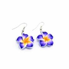 Hawaiian Beach Style Soft Clay Frangipani Earrings, Cute Flower Patterns, Pendant Earrings, Hypoallergenic, Rust-Proof, Suitable For Gatherings, Decorations, Parties, And Beach Wear [Multiple Specifications Available]