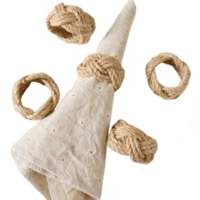 Macrame Jute Rope Napkin Holder Ring Garland Farmhouse Rustic Country Decor , Prayer Wall Hanging Decor Napkin Rings Weddings Home Decor, Wooden Ring Napkin Rings For Table Decor, Easter Farmhouse Napkins Rings For Boho Table Decor, Spring Banquet, Wedding, Holiday Dinner Party