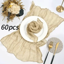 60条装波西米亚风纱布餐巾，柔软亚麻餐巾，适用于圣帕特里克节、复活节、婚礼、婴儿派对、日常使用 - 彩色 - 查看 21