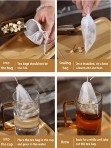 100pcs Non-Woven Reusable Tea Bag - Resealable, Lint-Free, Suitable For Restaurants, Cafes And Home Use - Perfect For Loose Leaf Tea, Spices And Herbs, Non-Woven Tea Filter Bags With Drawstring For Tea Infuser, Applicable For Restaurants, Hotels, Home Gatherings, Theme Parties, Weddings, Birthdays, Random Colors And Styles