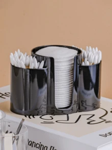 1个透明棉签盒，浴室收纳盒，三格棉签和化妆棉收纳盒，化妆棉、化妆棉、牙线盒，房间装饰，化妆包，梳妆台，旅行，化妆包，收纳盒，旅行必备，化妆品收纳盒，化妆包，洗漱包，桌面收纳盒 - 彩色 - 查看 7