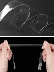 YIYANG 10 stycken / 5 par transparenta osynliga underkläder med avtagbara justerbara axelremmar, elastiska silikon halkfria intimunderkläder, viktiga axelremmar för sommaren