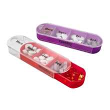 7-Day Stackable Travel Pill Box - Weekly Pill Organizer For 1 Day 4 Times Supply - Colorful Rainbow Design, Durable Plastic Material, Compact And Portable Vitamins Containers