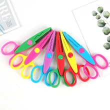 6 Stücke/Set handgefertigte Scheren, Dekorative Kanten-Papierscheren, Mehrzweckscheren, Papier Bastel-DIY-Werkzeuge, süße Wellen-Randscheren, Schereset, asymmetrische Scheren, handgefertigt, geeignet für Basteln, Zuhause und Schule
