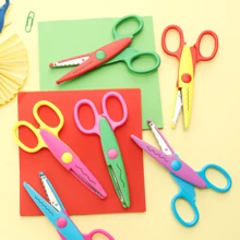 6 Stücke/Set handgefertigte Scheren, Dekorative Kanten-Papierscheren, Mehrzweckscheren, Papier Bastel-DIY-Werkzeuge, süße Wellen-Randscheren, Schereset, asymmetrische Scheren, handgefertigt, geeignet für Basteln, Zuhause und Schule